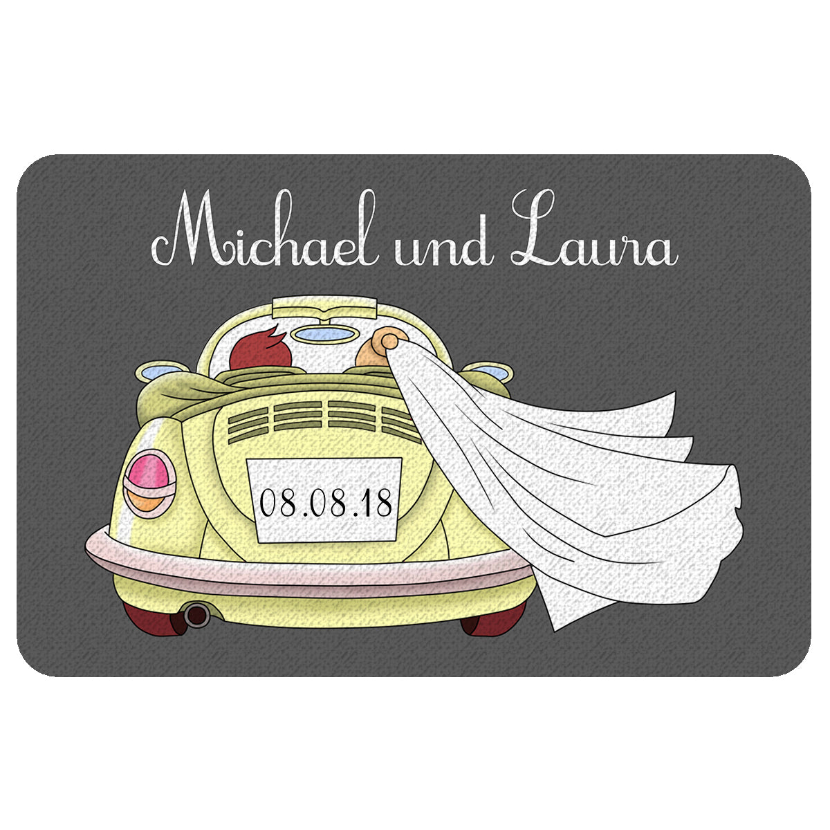 Fußmatte Hochzeit Auto