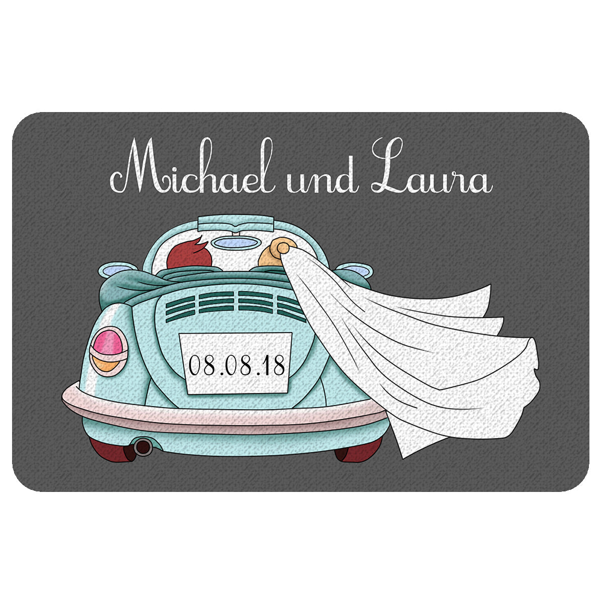 Fußmatte Hochzeit Auto