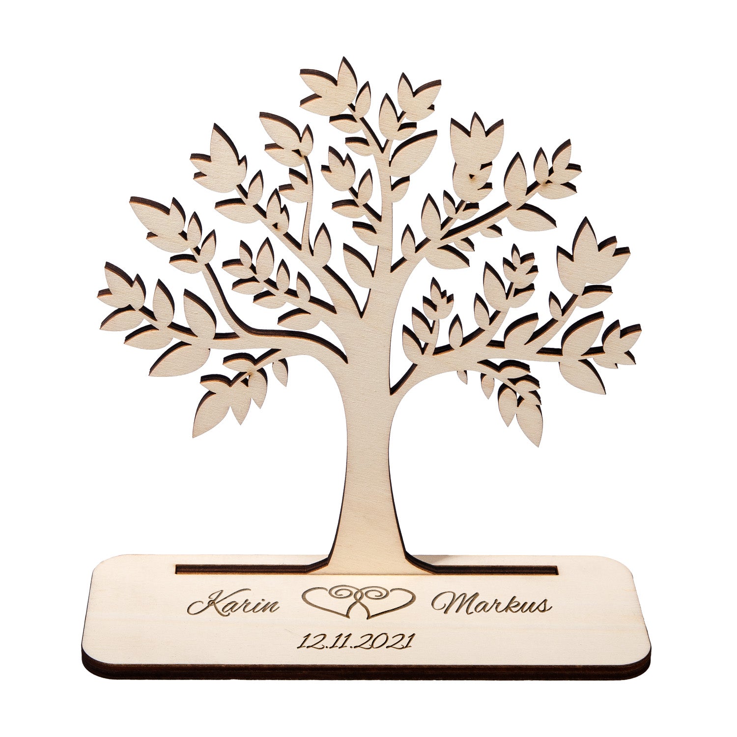 personalisierter Geldbaum zur Hochzeit Herzen