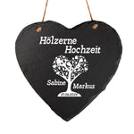 Schieferherz - Hölzerne Hochzeit