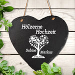 Schieferherz - Hölzerne Hochzeit