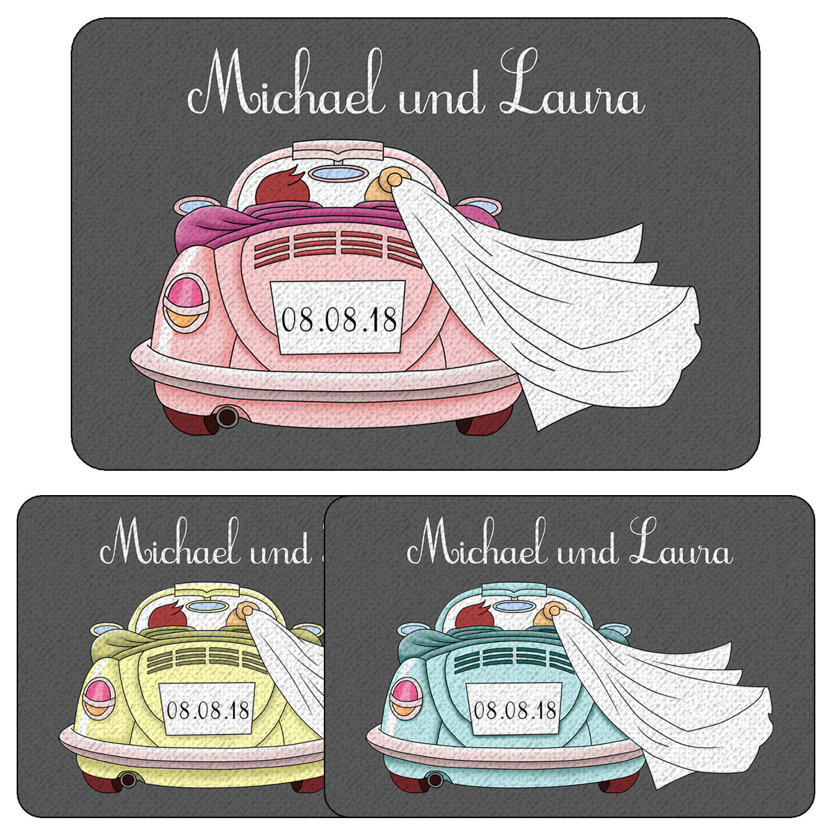 Fußmatte Hochzeit Auto
