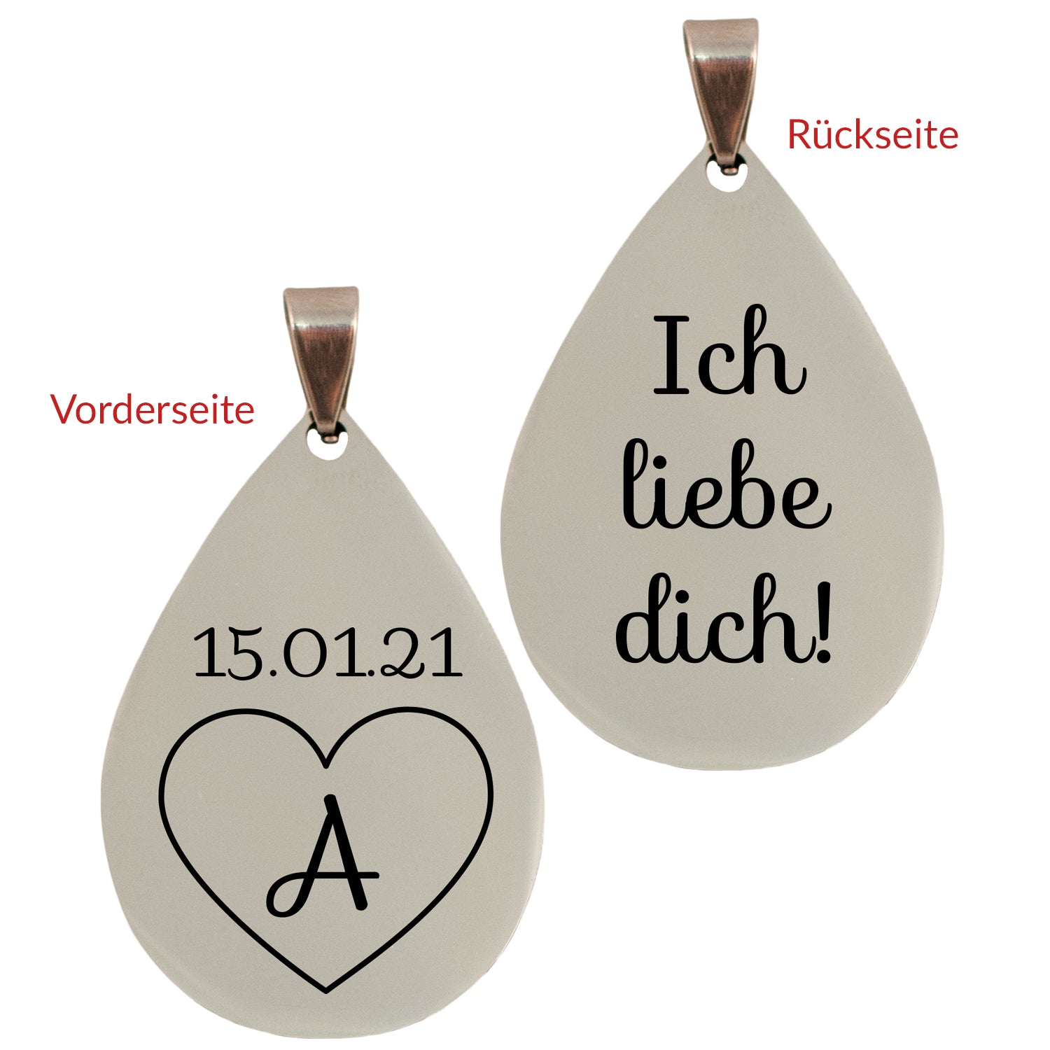 Anhänger - Tropfen - Ich liebe Dich