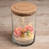 Personalisiertes Vorratsglas mit Holzdeckel zur Hochzeit