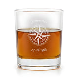 Whiskyglas - Kompass mit Personalisierung