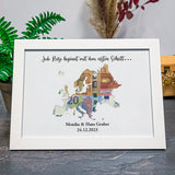 Geldgeschenk zur Hochzeit - Weltreise Europakarte