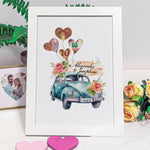 Geldgeschenk zur Hochzeit - Hochzeitsauto Auto Blau