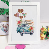 Geldgeschenk zur Hochzeit - Hochzeitsauto Auto Blau