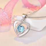 Herzkette - Steinchen in der Mitte