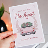 Grußkarte zur Hochzeit - Hochzeitsauto