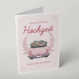 Grußkarte zur Hochzeit - Hochzeitsauto