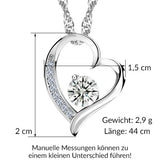 Halskette mit Herz und Strass Steinchen