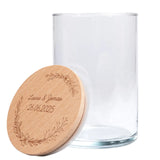 Personalisiertes Vorratsglas mit Holzdeckel zur Hochzeit Kranz