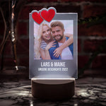 LED-Leuchte - Unsere Geschichte Wunschnamen Schwarzer Sockel