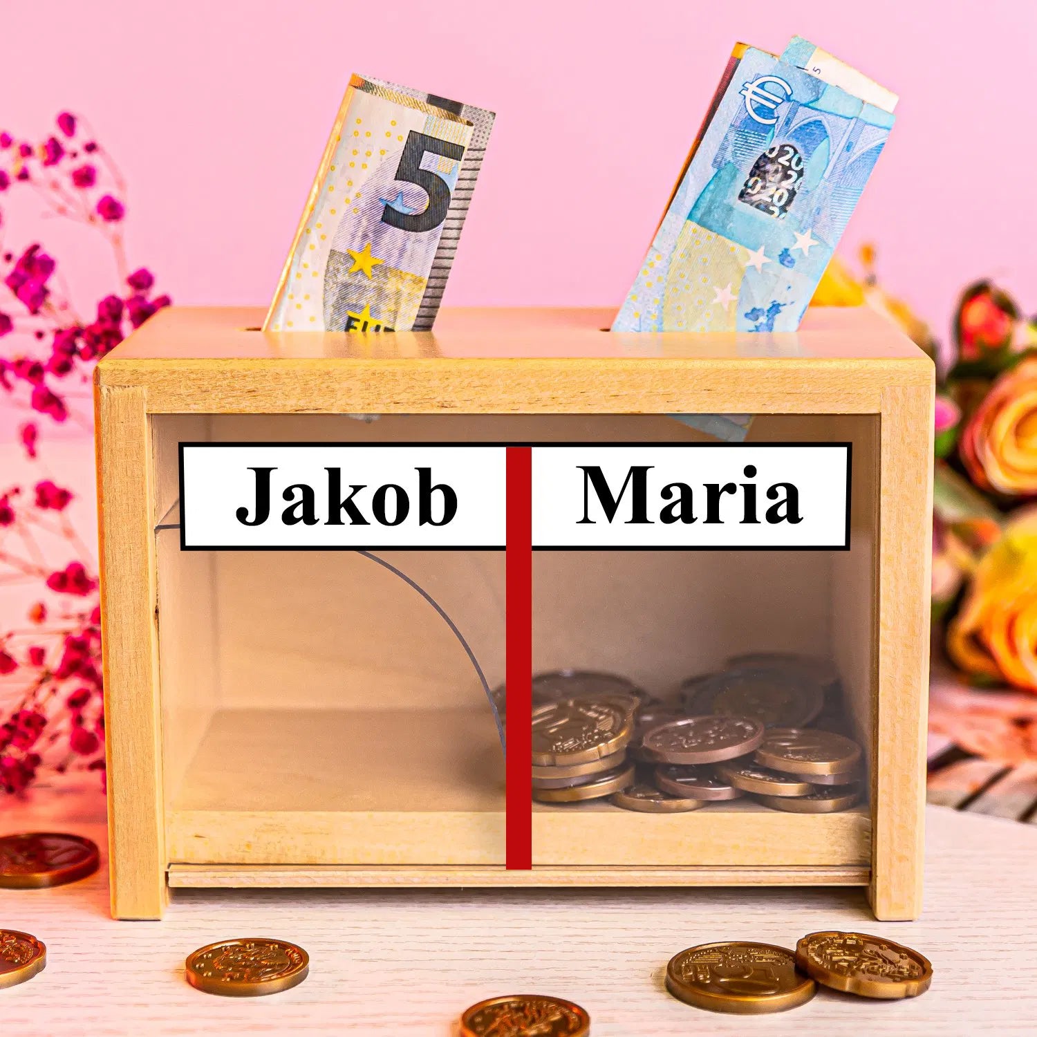 Spardose Eheleute zur Hochzeit Vornamen