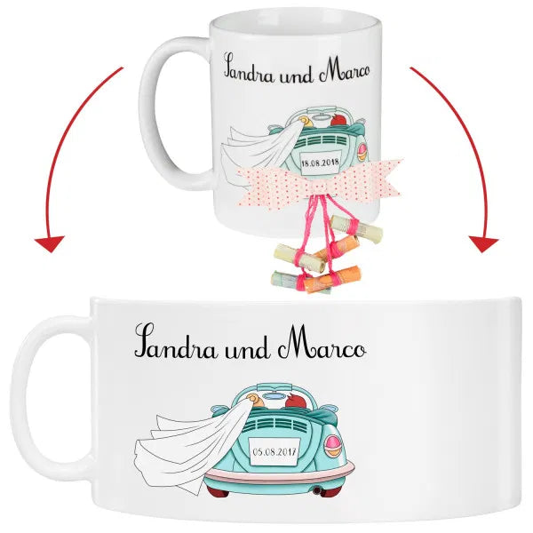 Tassen Set - Hochzeitsauto
