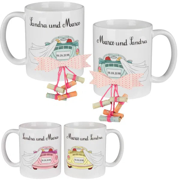 Tassen Set - Hochzeitsauto