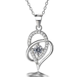 Halskette - Verschlungenes Herz mit Zirkonia 925er Silber