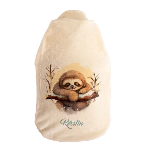 Wärmflasche - Faultier-personalisierbar Weck mich Mit