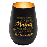 Windlicht für Mama Schwarz matt gold