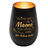 Windlicht für Mama Schwarz matt gold