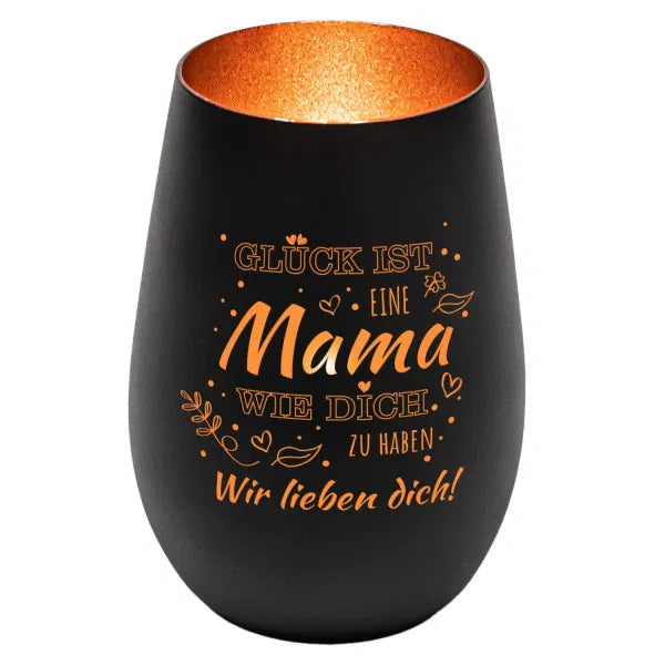 Windlicht für Mama Schwarz matt bronze