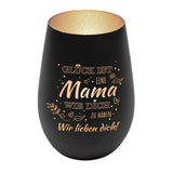 Windlicht für Mama Schwarz matt silber