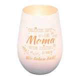 Windlicht für Mama Weiss matt silber