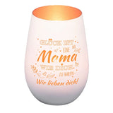Windlicht für Mama Weiss matt bronze