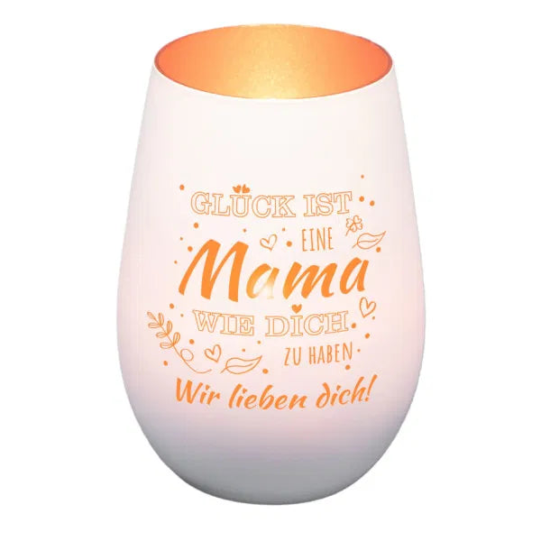 Windlicht für Mama Weiss matt bronze