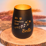 Windlicht - Andenken Hund Pfoten