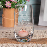 Leonardo-Windlicht "Engel ohne Flügel nennt man Mama" mit Personalisierung