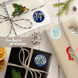 Adventskalender Aufkleber - Klassisch Blau