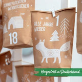 Adventskalender zum Befüllen – Waldtiere weiß
