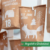 Adventskalender zum Befüllen – Waldtiere weiß