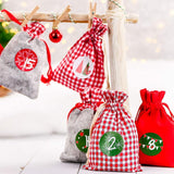 Adventskalender zum Befüllen Grau-Rote Säckchen