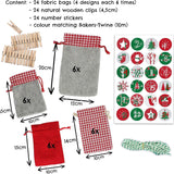Adventskalender zum Befüllen Grau-Rote Säckchen