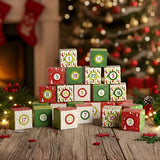 Adventskalender zum Befüllen - Rot-Grüne Würfel