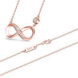 Halskette Unendlichkeit 925er Silber mit Kristall