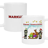 Weihnachts-Tasse für Feuerwehr und Einsatzkräfte (mit Wunschname)