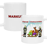 Weihnachts-Tasse für Feuerwehr und Einsatzkräfte (mit Wunschname)