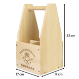 Holz-Bierträger für 4 Flaschen mit Gravur
