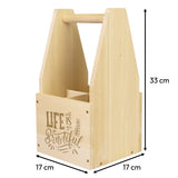 Holz-Bierträger für 4 Flaschen mit Gravur