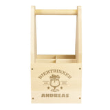Holz-Bierträger für 4 Flaschen mit Gravur