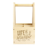 Holz-Bierträger für 4 Flaschen mit Gravur