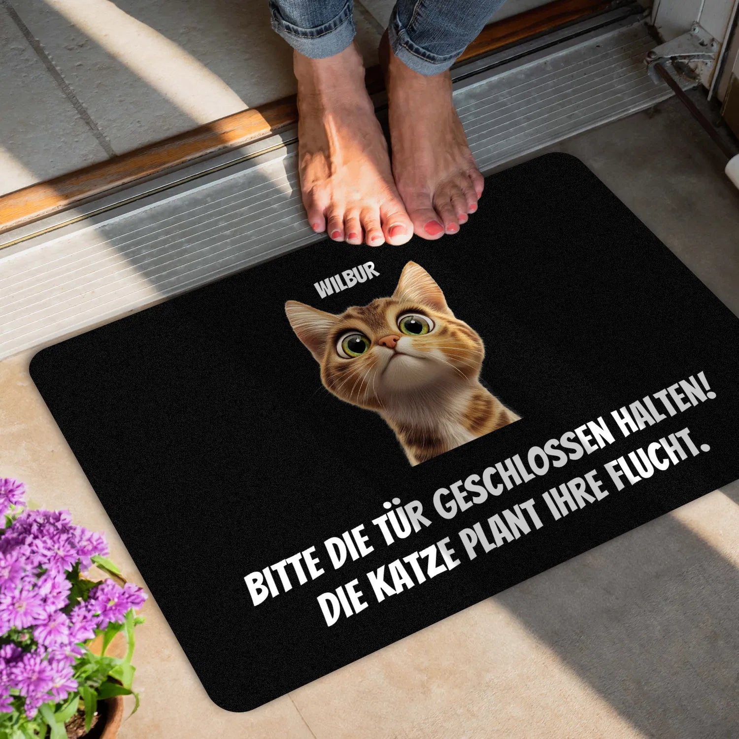 Fußmatte Katzen planen Flucht