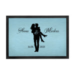 Fußmatte - Hochzeitspaar Blau