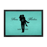 Fußmatte - Hochzeitspaar Türkis