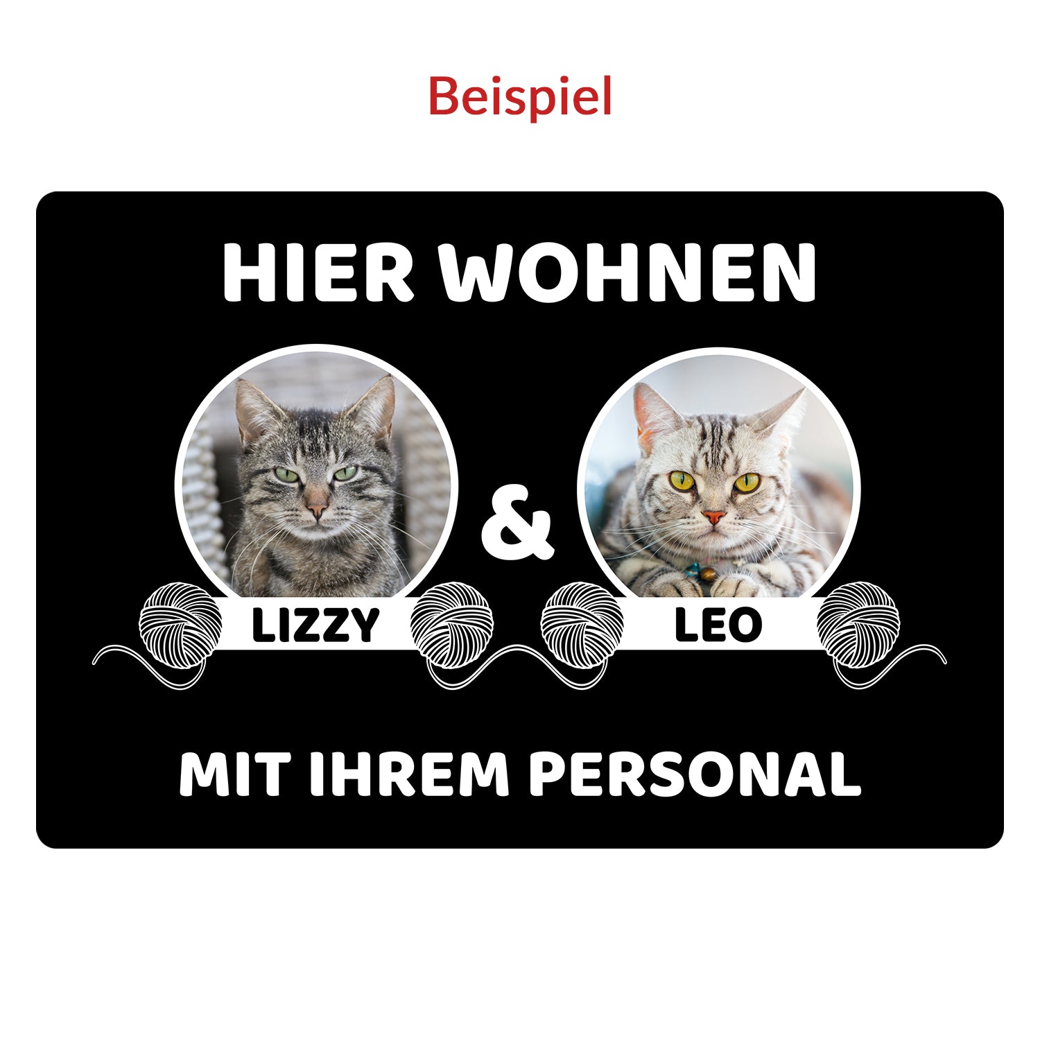 Fußmatte Hier wohnen Katzen mit dem Personal