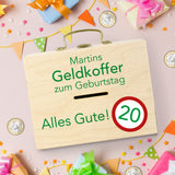 Geldkoffer zum Geburtstag mit Wunschname